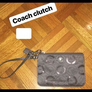 Silver coach wristlet